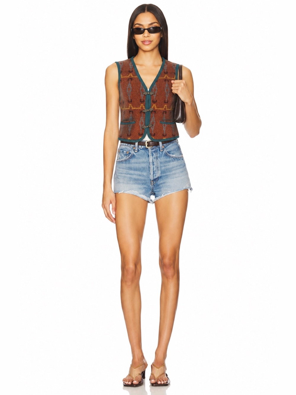 VTG THAMA Southwestern Wool Blend Tapestry Boho Westerncore Vest | Size M